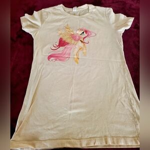 Cream Kids T-Shirt with Pink and Yellow Design,The Favorite Tee Bella,100% Cotto